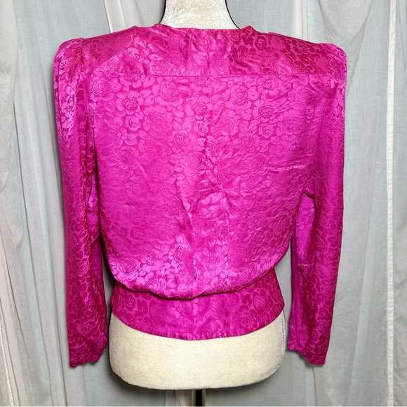 Vintage 80’s Argenti Silk Plunge Blouse - Picture 6 of 10